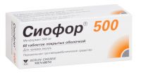 Сиофор 500мг таблетки покрытые плёночной оболочкой №60 (БЕРЛИН-ФАРМА ЗАО_2)